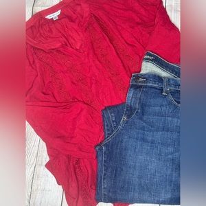 Counterparts Red Blouse Size XL